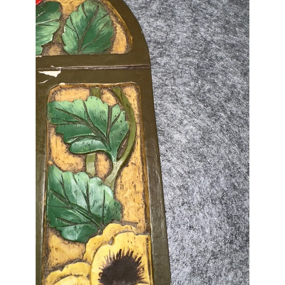 Vintage Hand Painted Pansy Hummingbird Floral Arched Wall Mirror Cottagecore